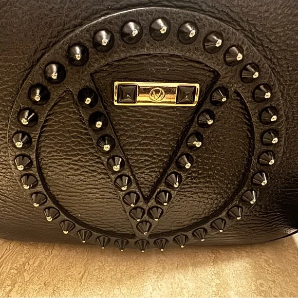 Authentic Valentino Black Crossbody Bag with Stud Accents - Picture 2 of 5